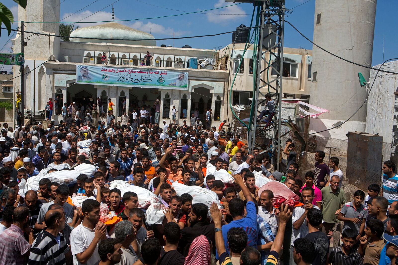 The funeral of 19 members of al-Najjar family
